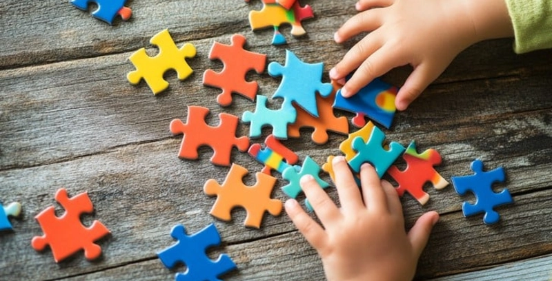 Scattered Puzzle Pieces