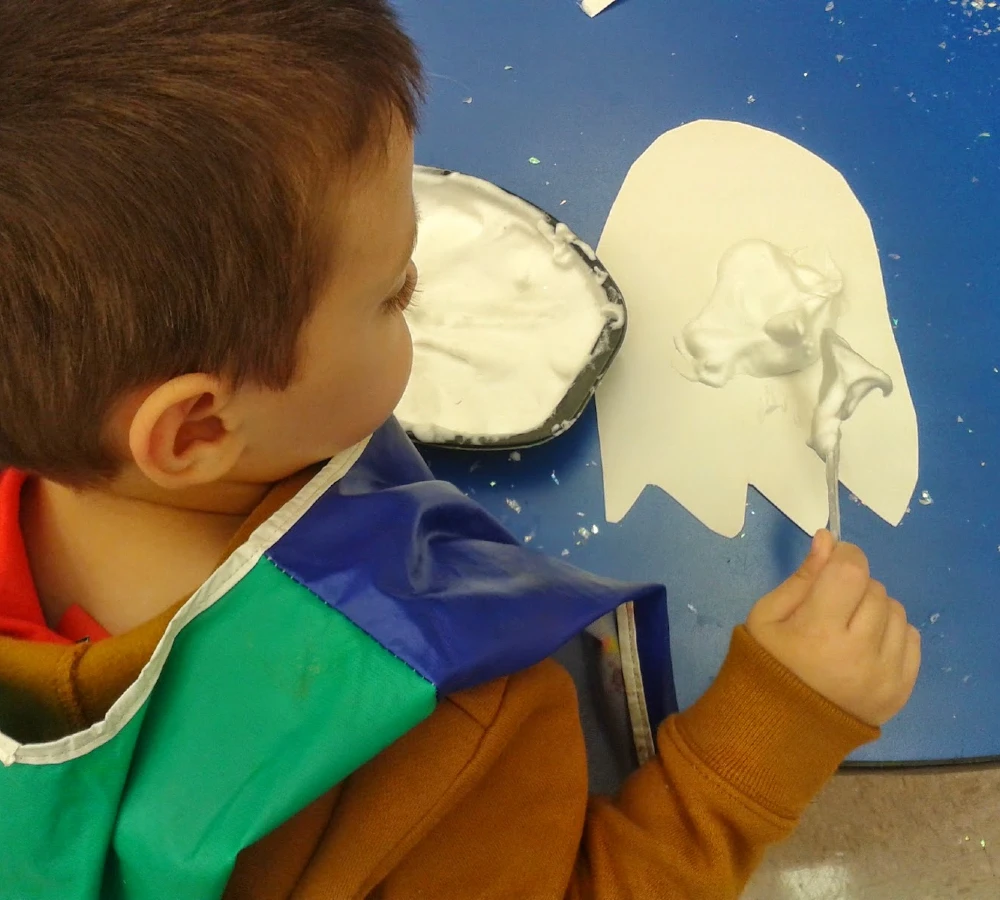 Shaving Cream Ghost Painting