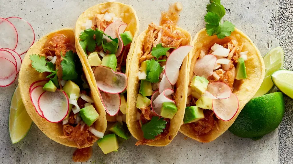 Shredded Chicken Tacos with Lime and Cilantro