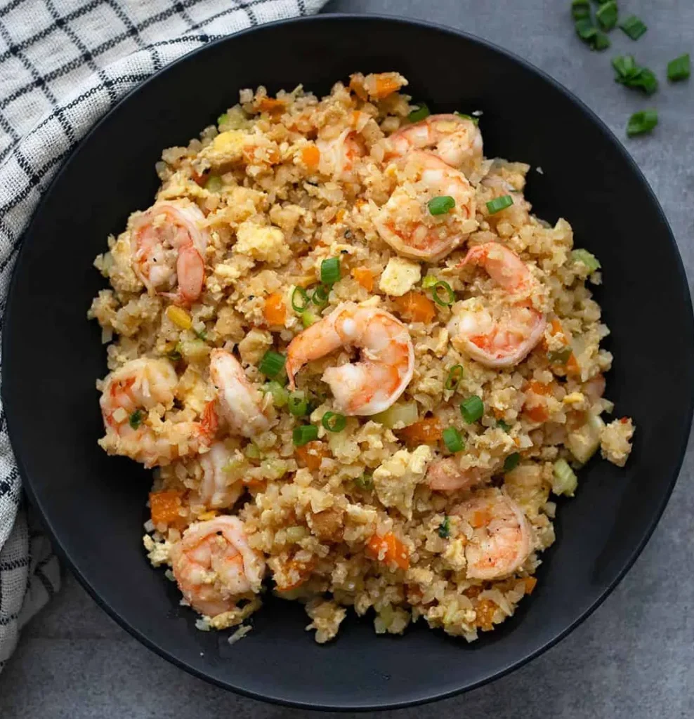 Shrimp Cauliflower Rice Stir Fry