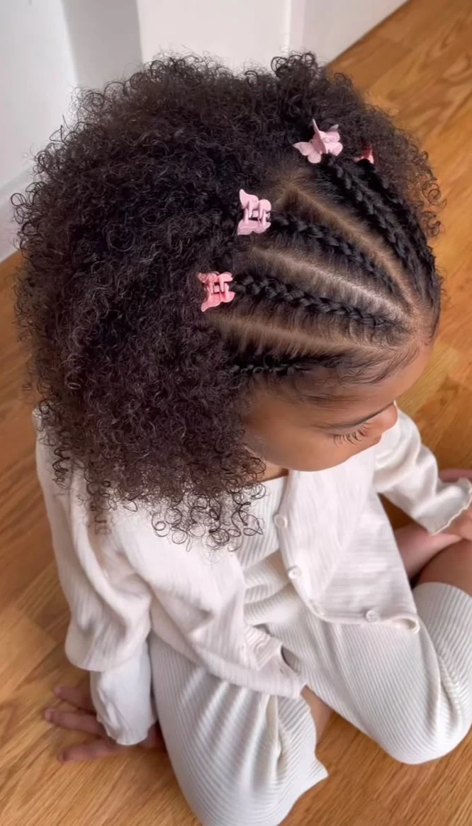 Side-Swept Cornrow Cascade