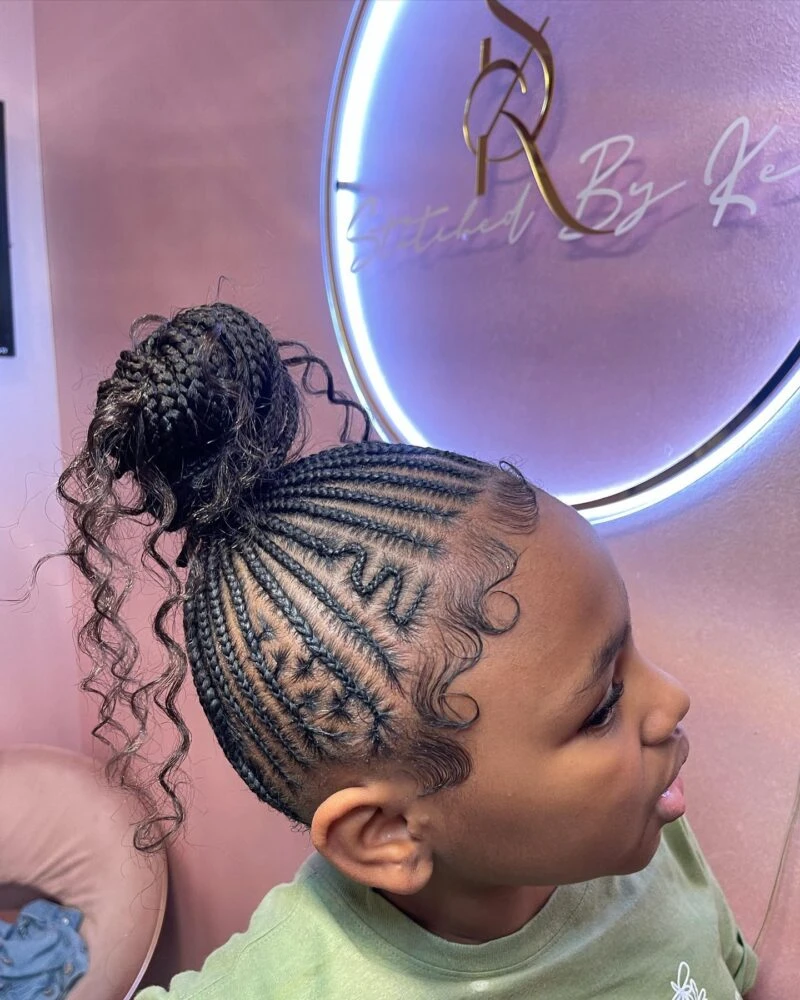 Side-Swept Cornrow Updo