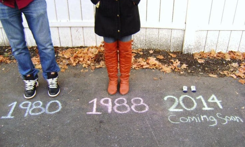 Sidewalk Chalk Baby Announcement