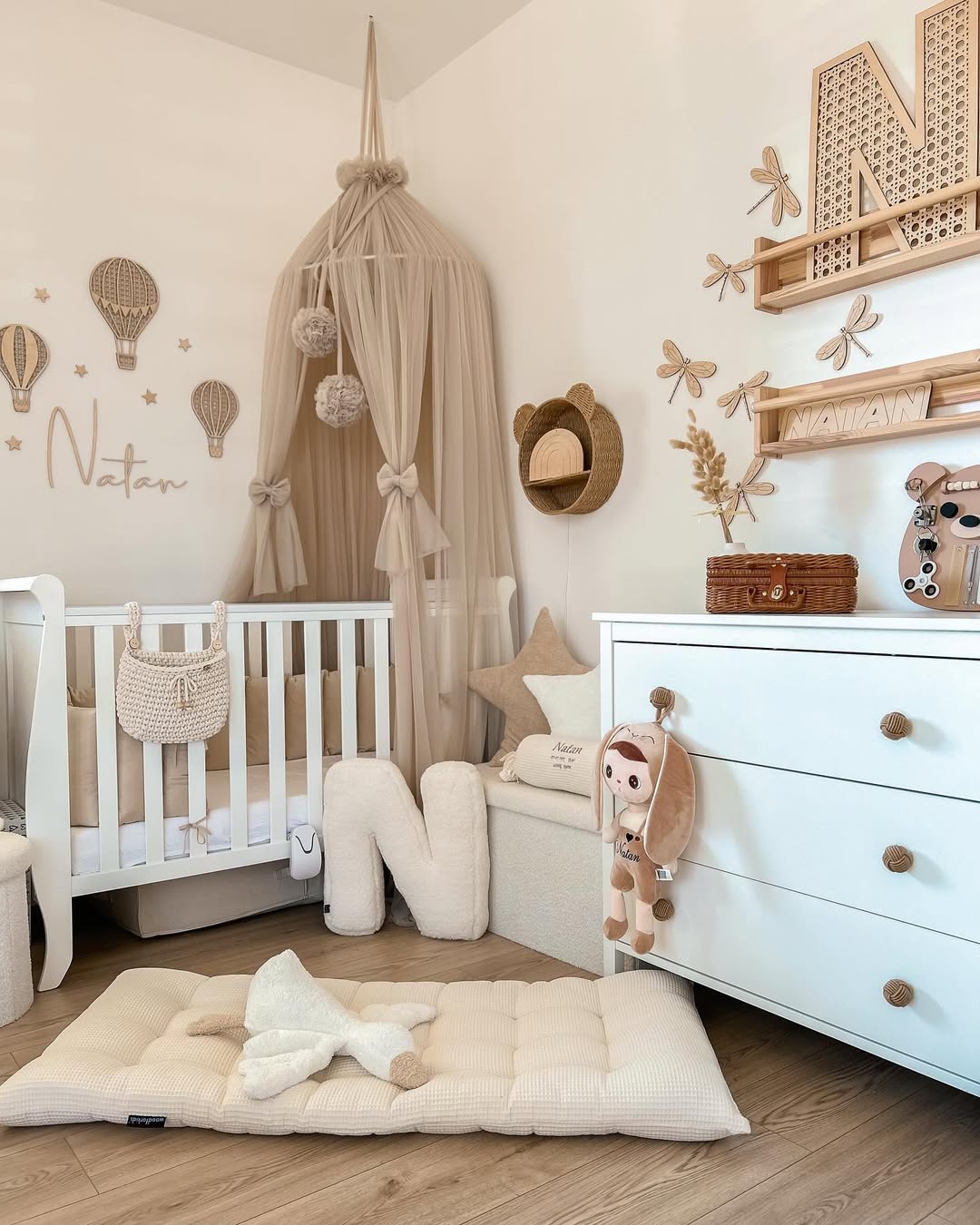 Natural Boho Nursery with Woven Accents