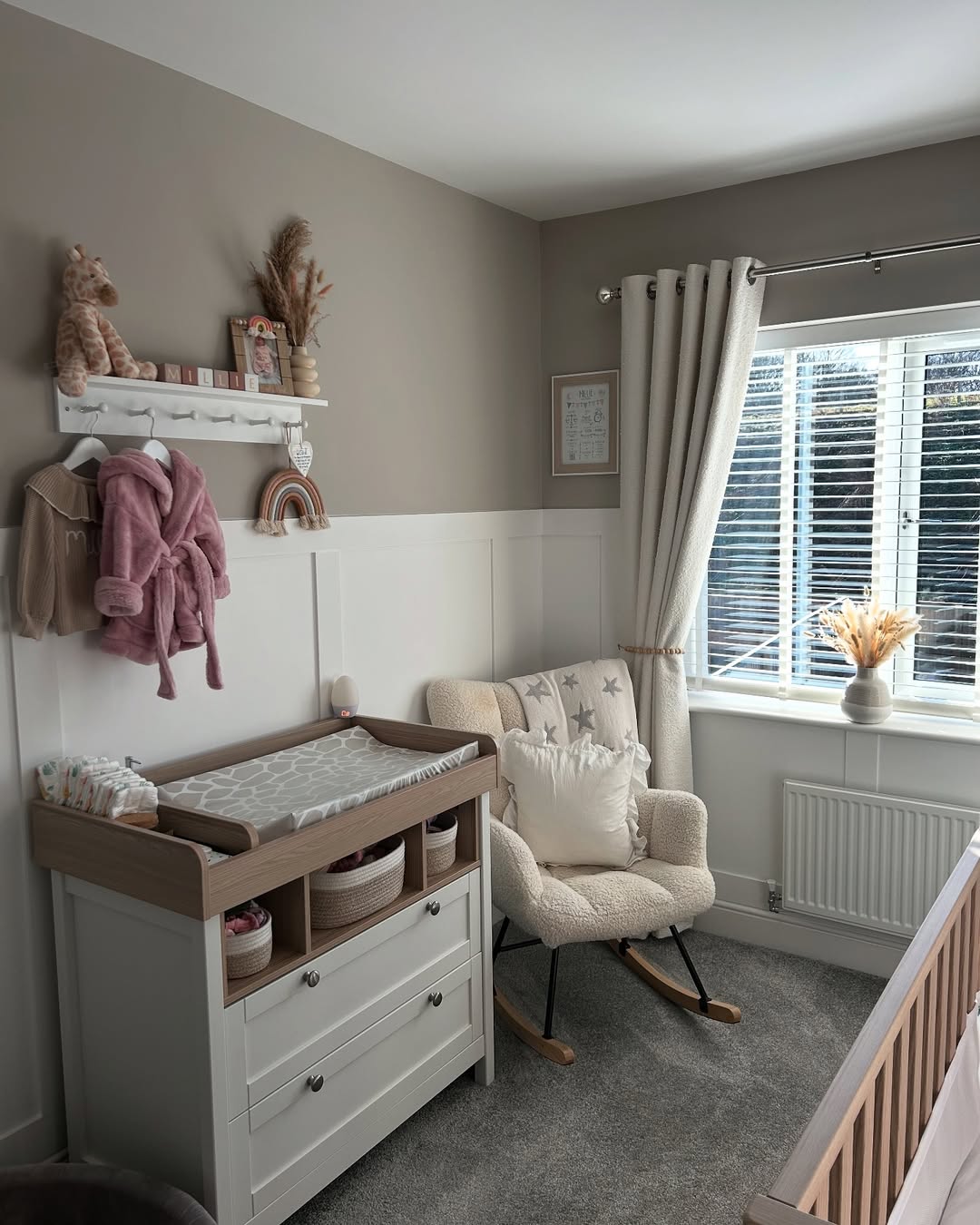 Gray and White Changing Station Corner