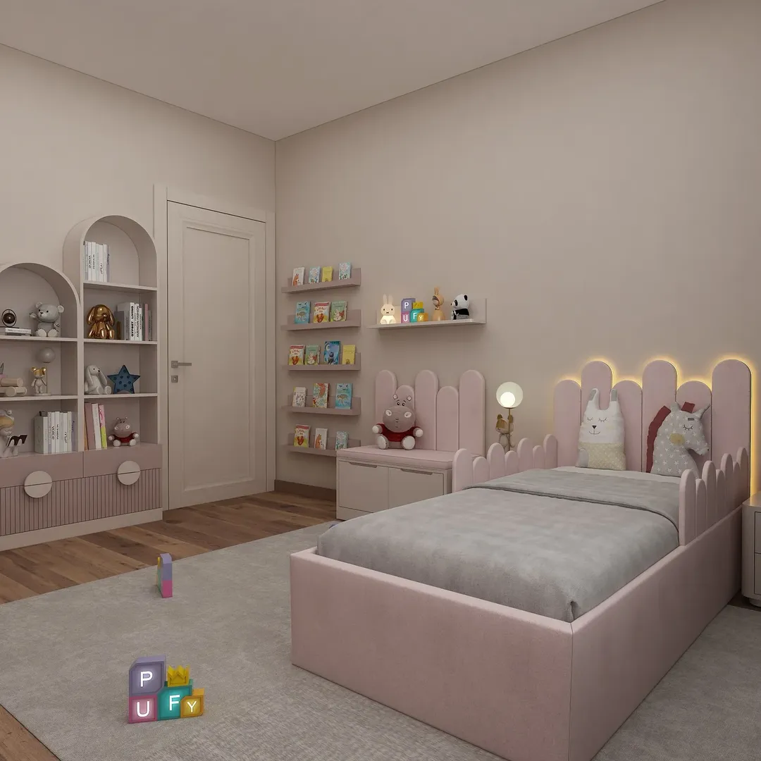 Blush Pink Room with Arched Details