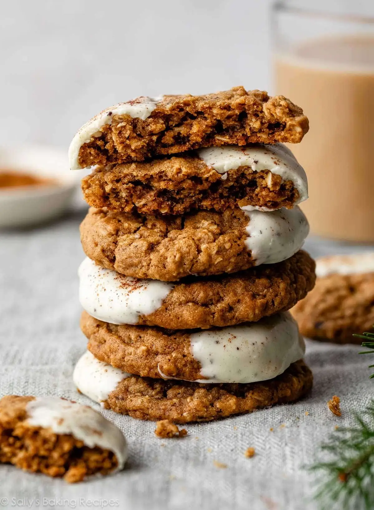 Soft Gingerbread Latte Cookies with Brown Butter Icing