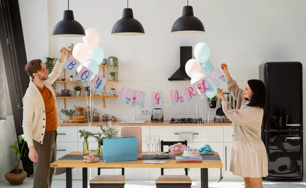 Soft Pastel Boy or Girl Banner with Neutral Twist