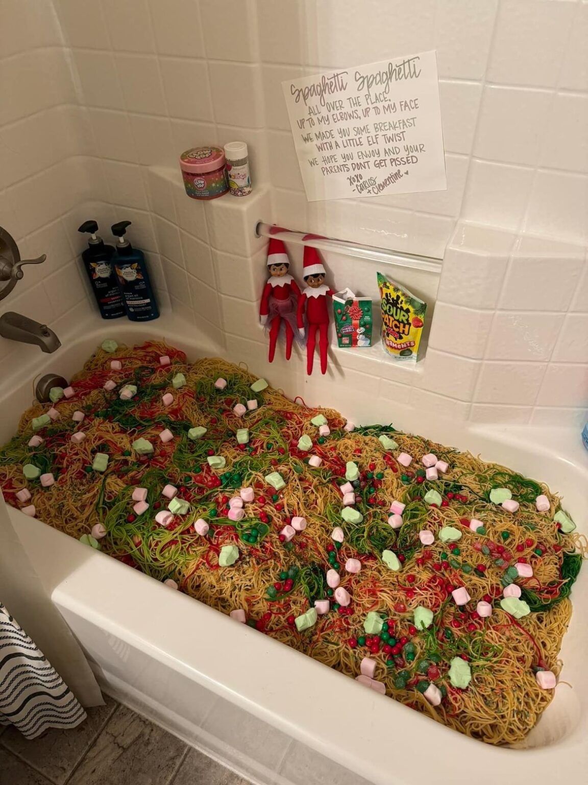 Spaghetti Bath Surprise