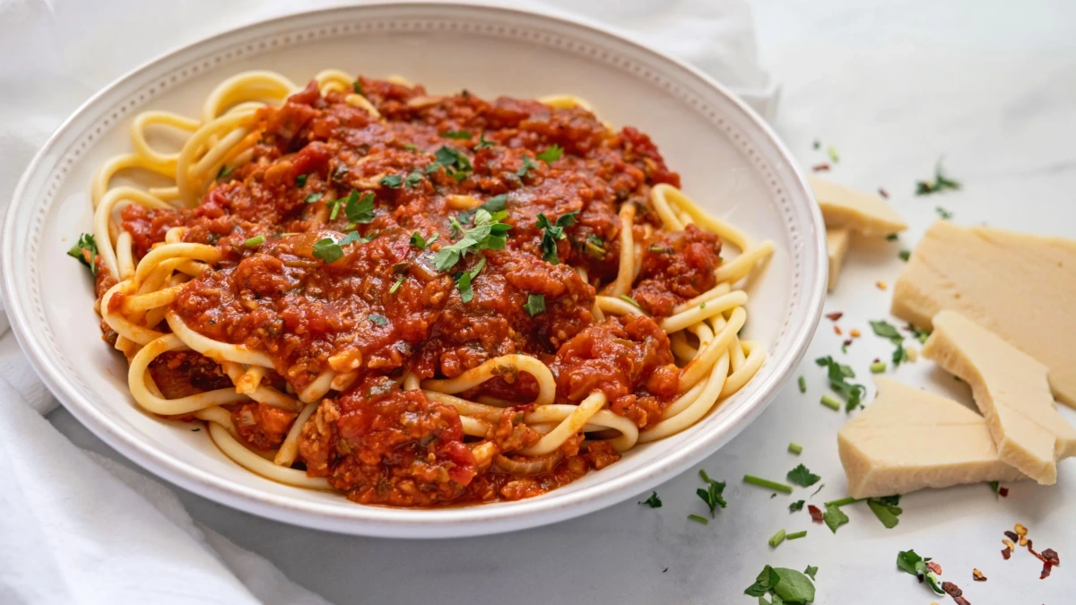 Spaghetti with Hidden Veggie Meat Sauce