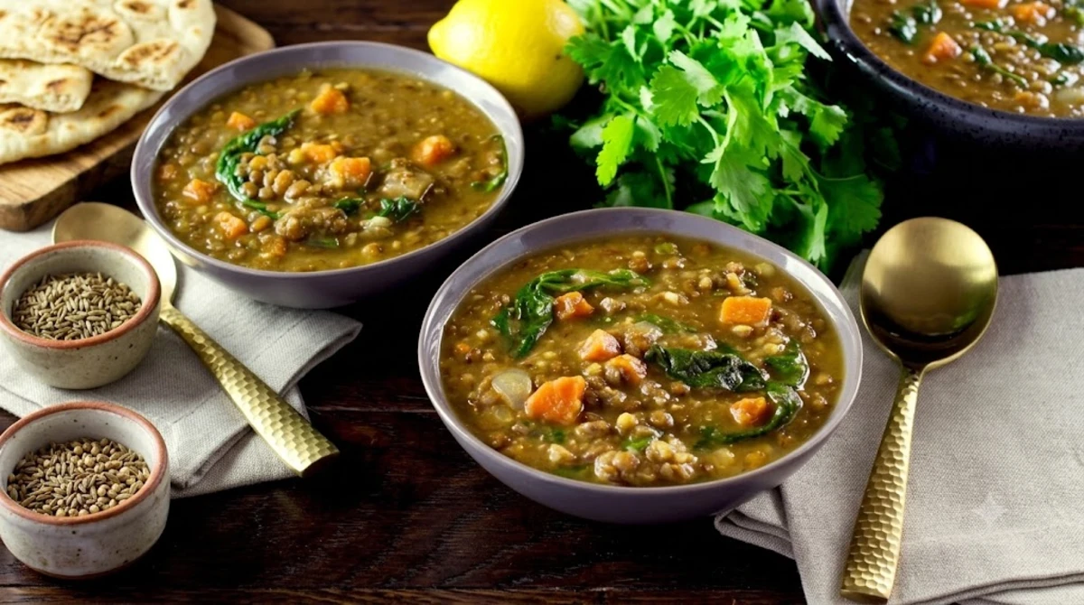 Spiced Lentil and Spinach Soup