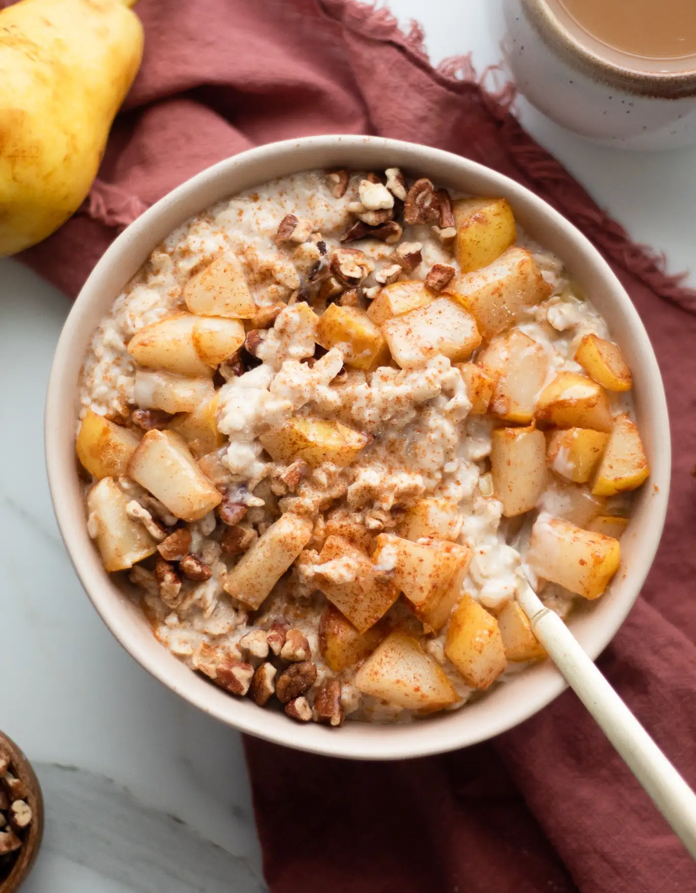Spiced Pear and Walnut Baked Oatmeal