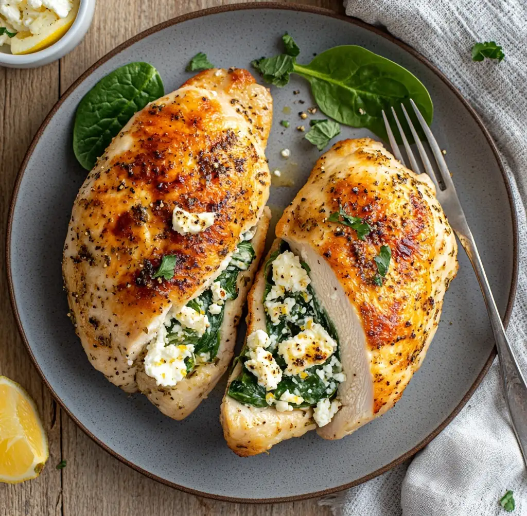 Spinach and Feta Stuffed Chicken Breast