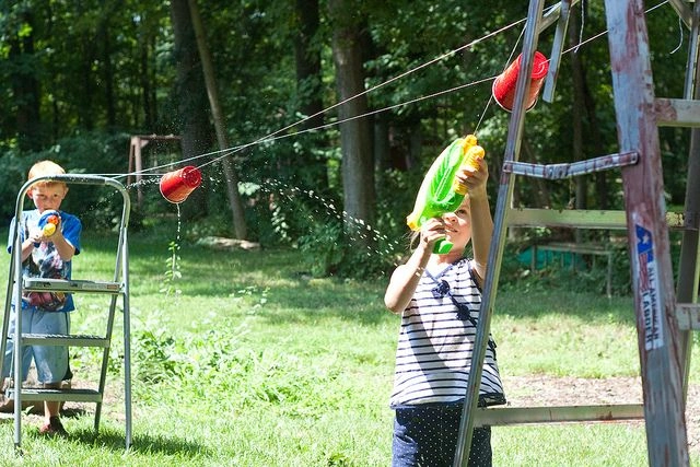 Squirt Gun Cup Target Practice