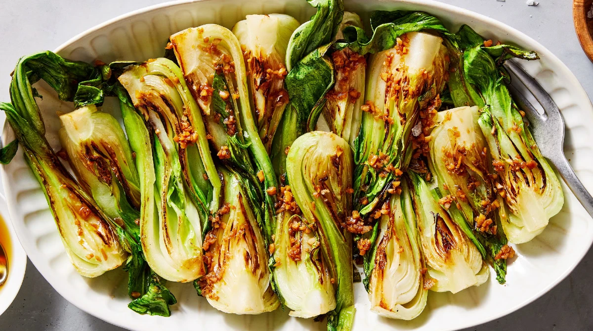 Steamed Bok Choy with Ginger