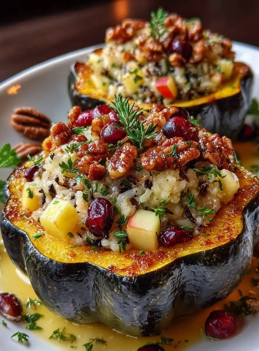 Stuffed Acorn Squash with Quinoa and Cranberries