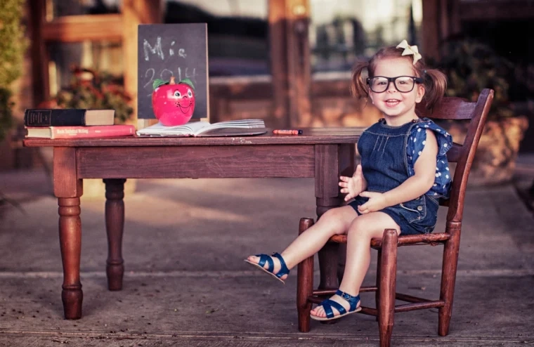 Styled First Day of School Photo with Classroom Props