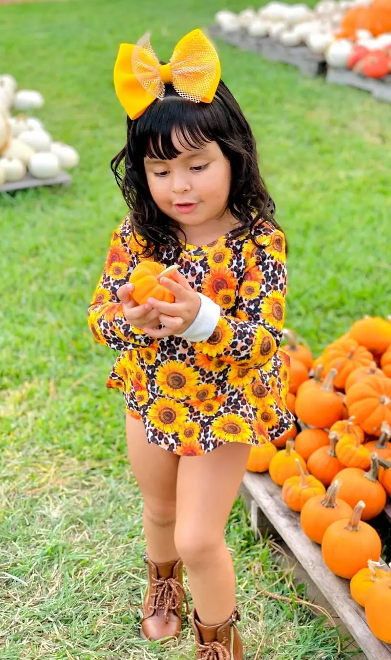Sunflower Print Romper