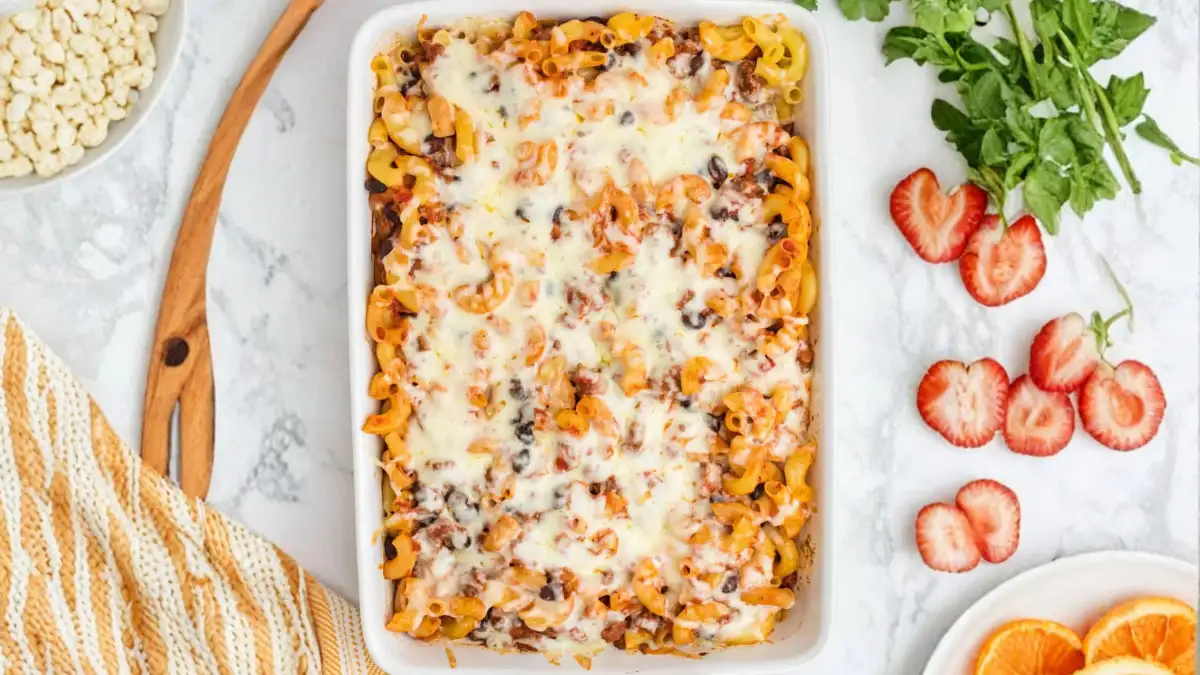 Taco Cheese Pasta Bake