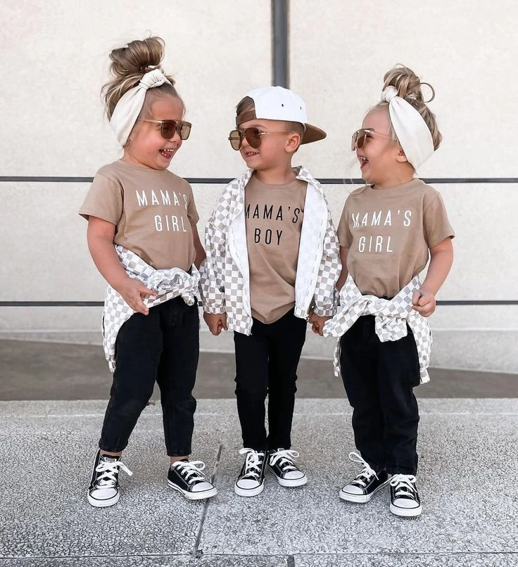 Tan Tees and Checkered Accents