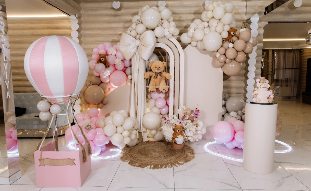 Teddy Bear Hot Air Balloon Dream Backdrop