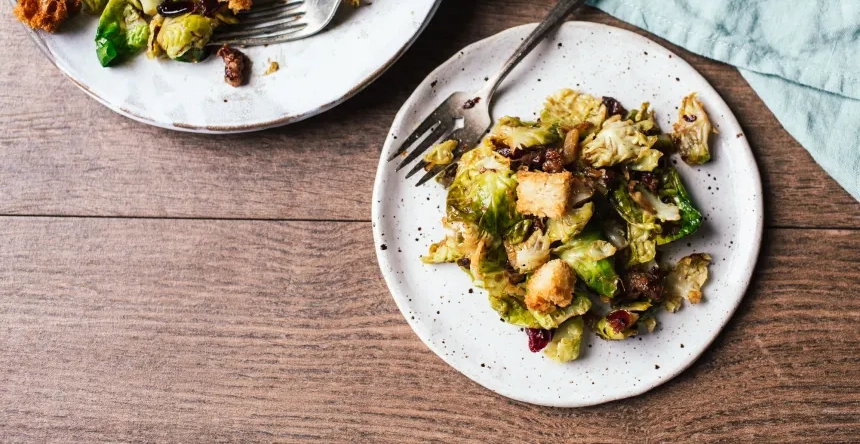Tempeh Brussels Sprouts Salad