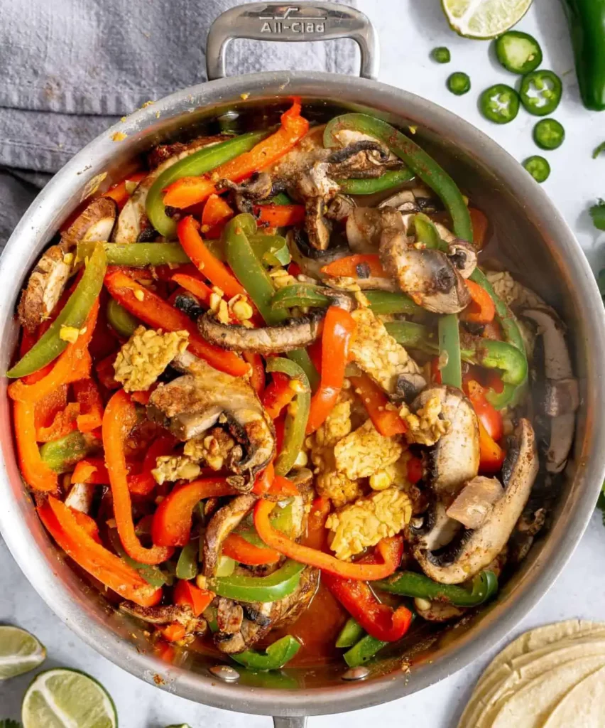 Tempeh and Bell Pepper Fajitas