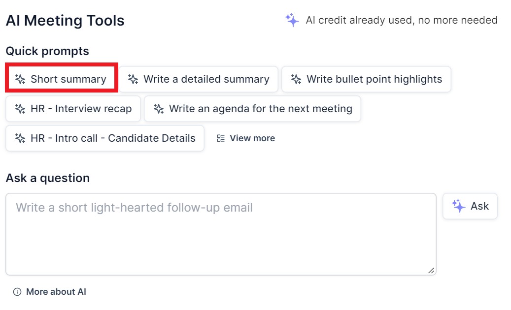 The 'Instant Meeting Summary'
