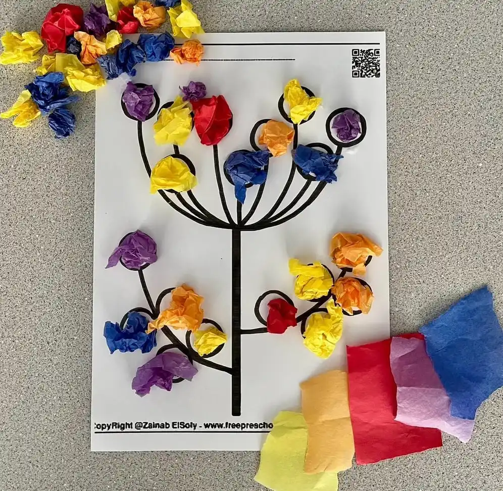 Tissue Paper Blossom Tree Craft