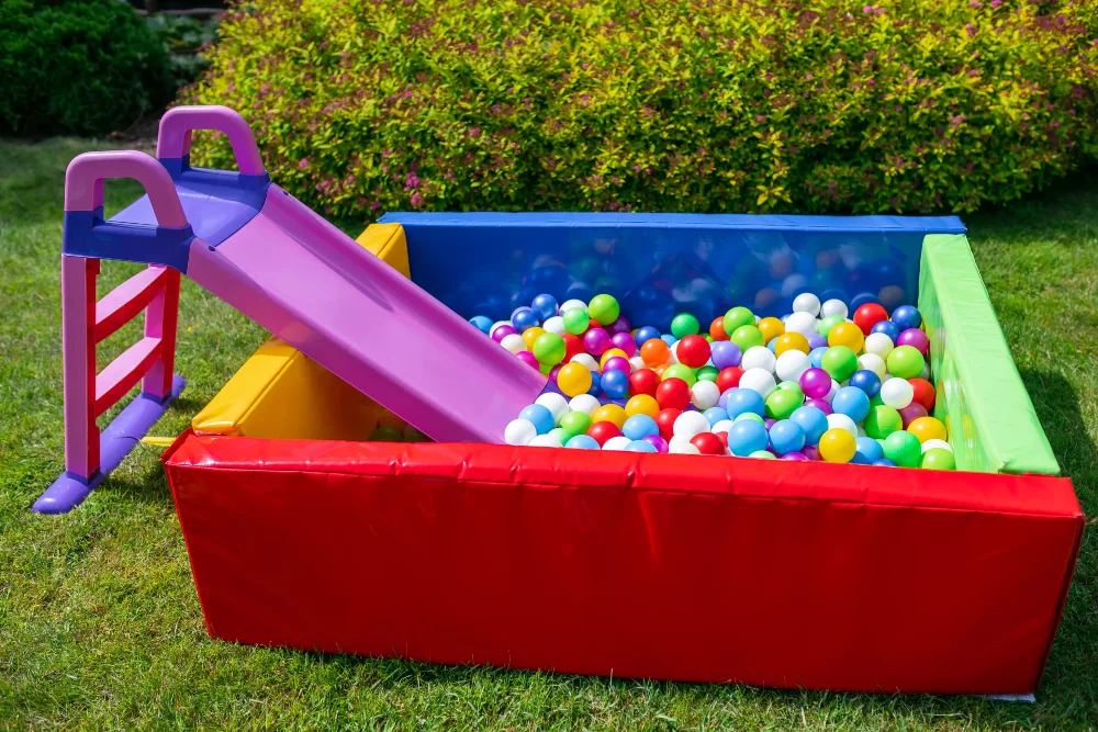 Toddler Slide into Backyard Ball Pit