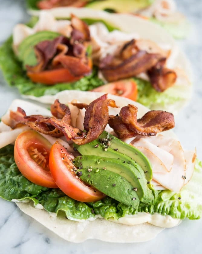 Turkey Bacon and Guacamole Wraps