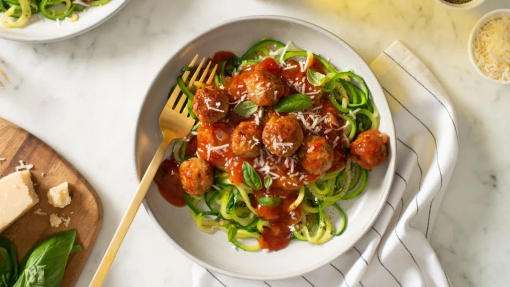 Turkey Meatballs and Zucchini Noodles