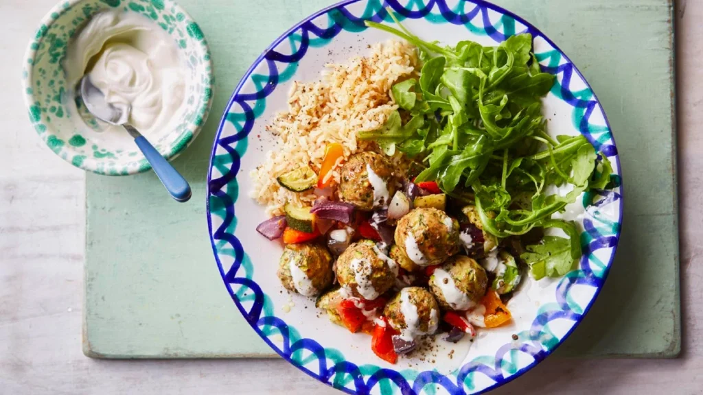 Turkey Meatballs with Roasted Veggies