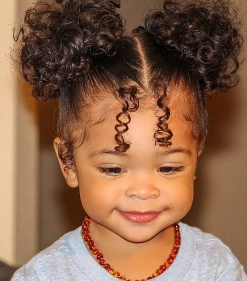 Twin Curly Space Buns