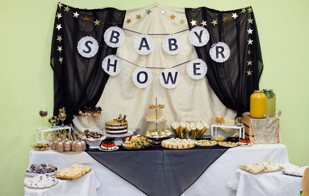 Twinkle Star Black and Gold Dessert Station