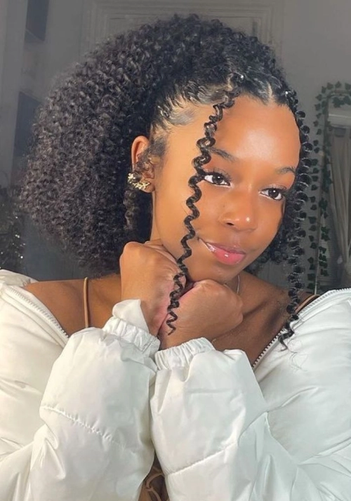 Twisted Edge Curly Ponytail