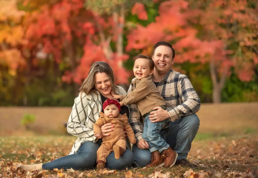Vibrant Foliage Family Session with Two Kids