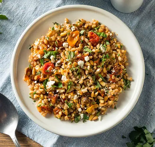 Warm Farro Salad with Roasted Vegetables