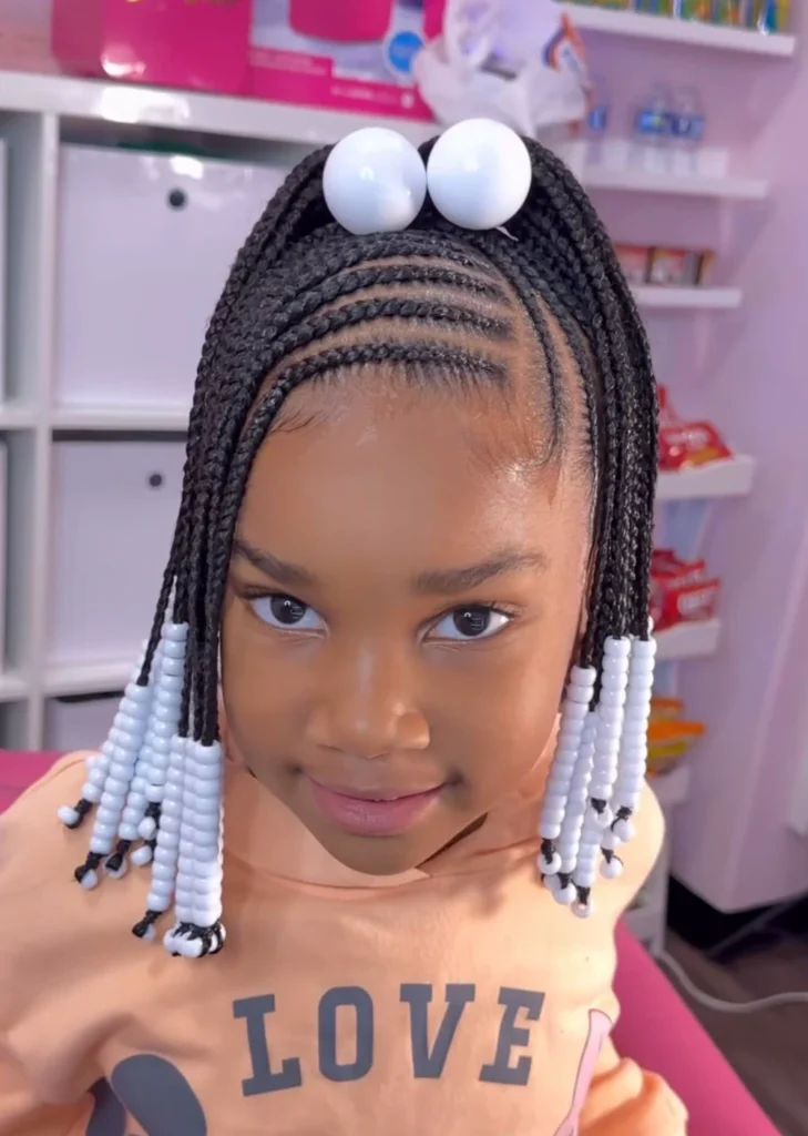 White Beaded Bobble Braids