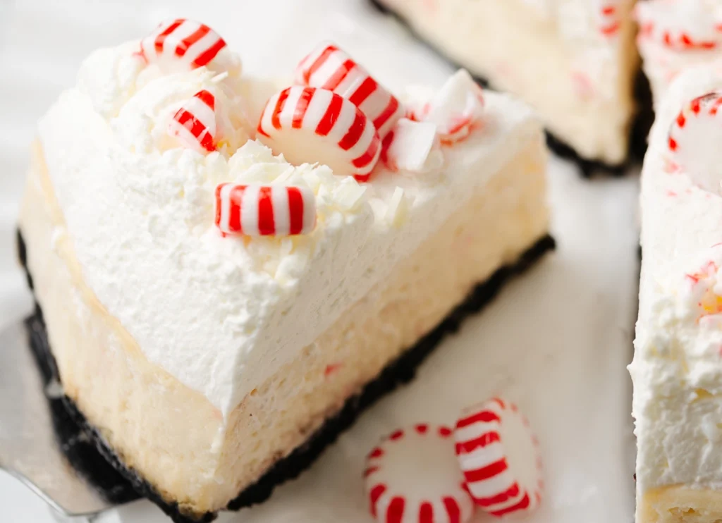 White Chocolate Peppermint Cheesecake