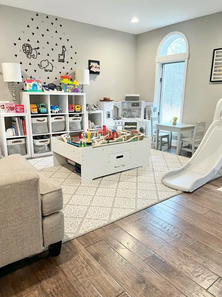 White KALLAX Playroom Organizer