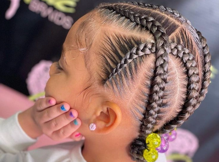 Zigzag Side Braids with Beaded Ends