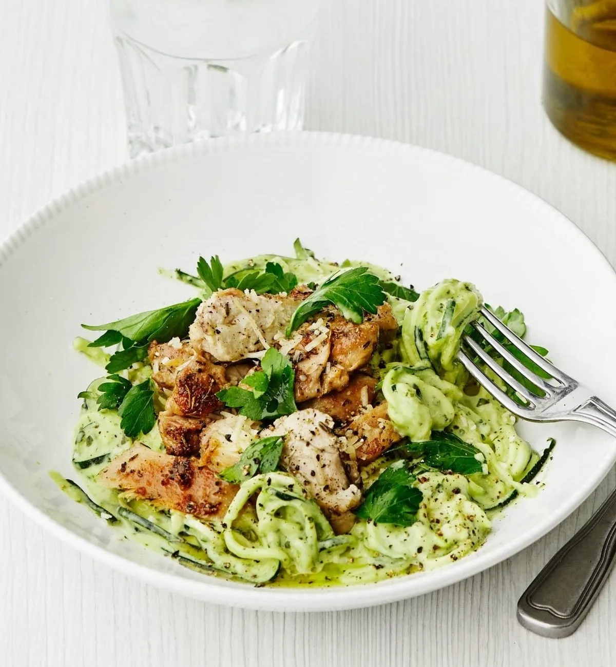 Zucchini Noodle Chicken Alfredo