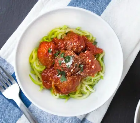 Zucchini Noodles with Turkey Meatballs