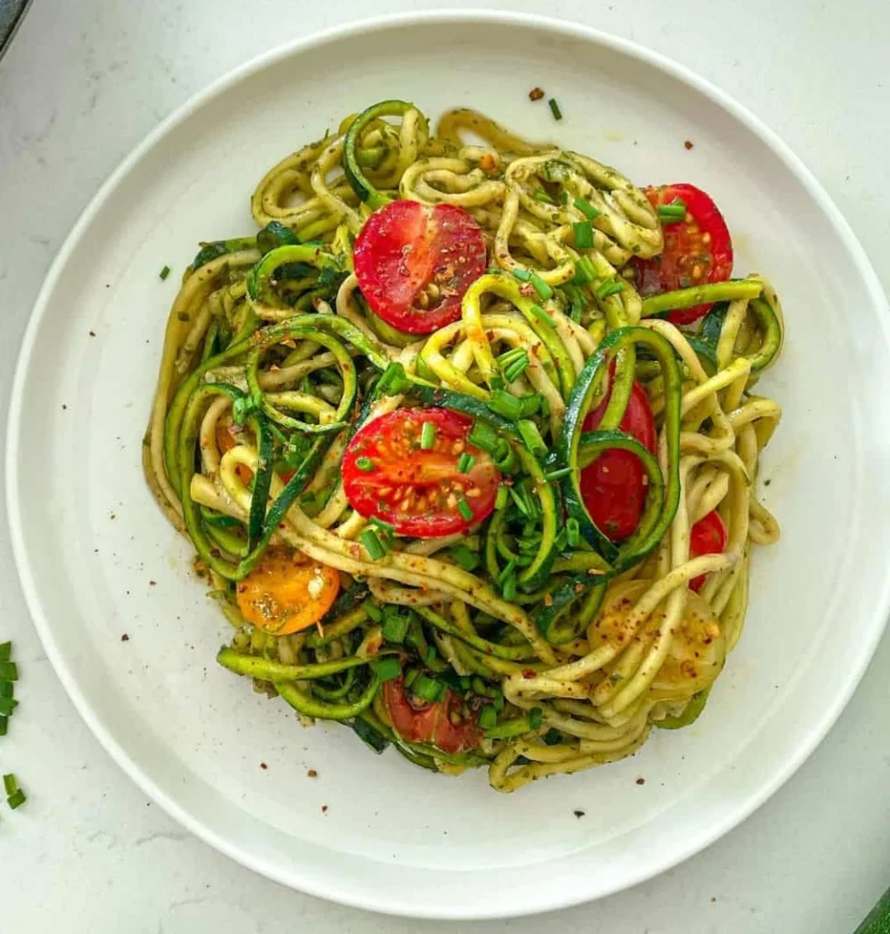 Zucchini Noodles with Walnut Pesto
