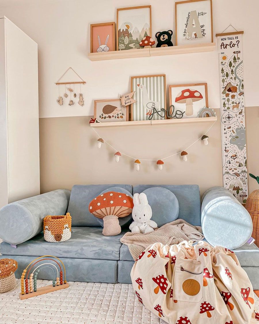 Earthy & Adaptable Playroom Corner
