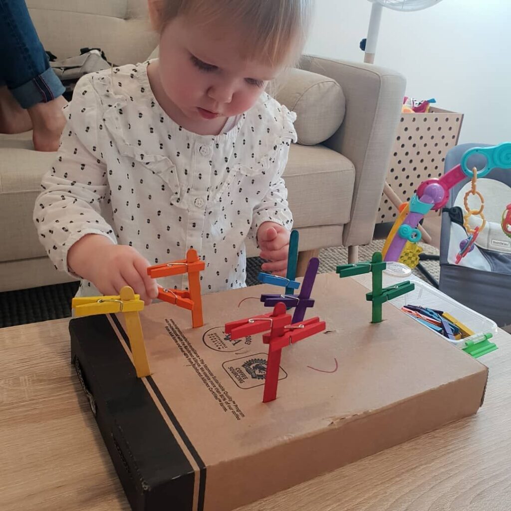 Clothespin Cardboard Box Challenge