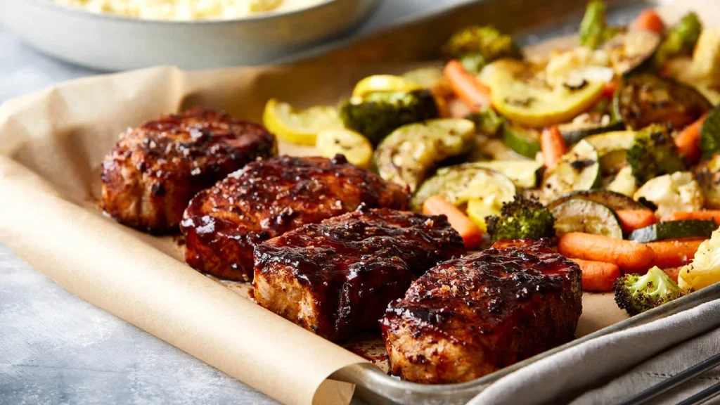 sheet Pan Pork Chops with Vegetables