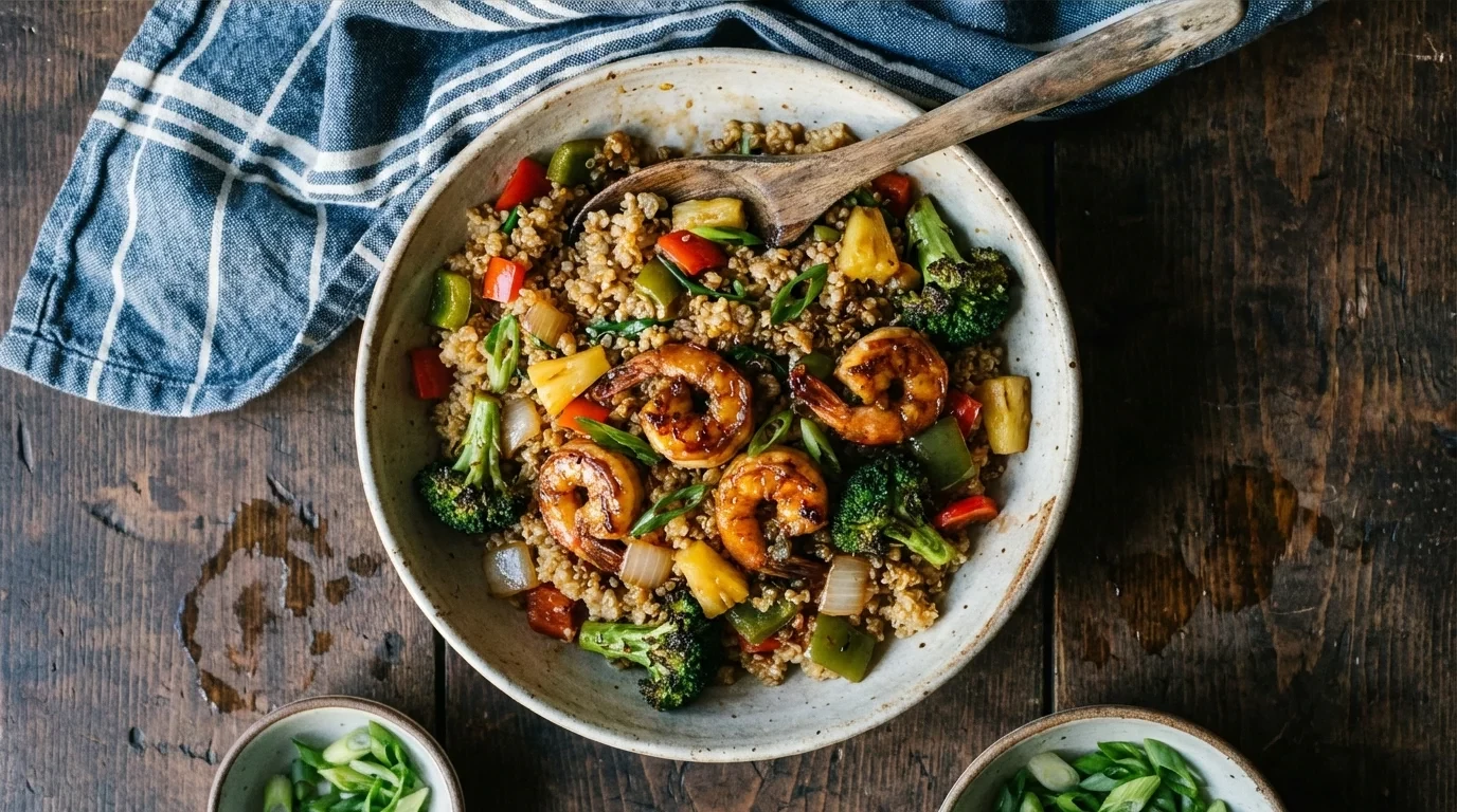 Shrimp and Pineapple Quinoa Bowl